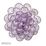 105295, BIG FABRIC FLOWER WITH BLING CRYSTAL RHINESTONE ACCENT PIN BROOCH, CLIP