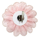 105295, BIG FABRIC FLOWER WITH BLING CRYSTAL RHINESTONE ACCENT PIN BROOCH, CLIP