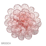 105295, BIG FABRIC FLOWER WITH BLING CRYSTAL RHINESTONE ACCENT PIN BROOCH, CLIP