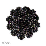105295, BIG FABRIC FLOWER WITH BLING CRYSTAL RHINESTONE ACCENT PIN BROOCH, CLIP