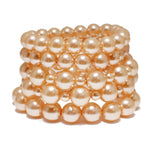 105354, 5 PCS PEARL MULTI LAYERED STRETCH BRACELET