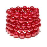 105354, 5 PCS PEARL MULTI LAYERED STRETCH BRACELET