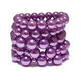 105354, 5 PCS PEARL MULTI LAYERED STRETCH BRACELET