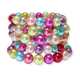 105354, 5 PCS PEARL MULTI LAYERED STRETCH BRACELET