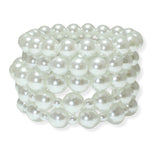 105354, 5 PCS PEARL MULTI LAYERED STRETCH BRACELET