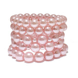 105354, 5 PCS PEARL MULTI LAYERED STRETCH BRACELET