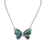 105363, WESTERN BUTTERFLY TURQUOISE STONE NECKLACE