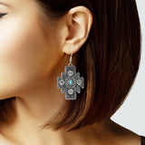 105367, WESTERN TRIBE ENGRAVED, CONCHO ACCENT DANGLE EARRING