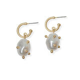 105380, KNOTTED FRESHWATER PEARL DANGLE EARRING