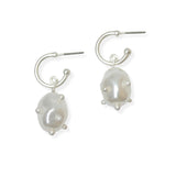 105380, KNOTTED FRESHWATER PEARL DANGLE EARRING