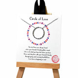 105382, GOLD DIPPED, CIRCLE OF LOVE, ROUND RING DAINTY CUBIC ZIRCONIA ACCENT NECKLACE