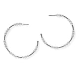 105402, PEARL BEADED ROUND HOOP EARRING