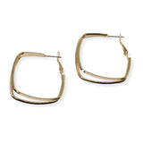 105409, GEOMETRIC SQUARE HOOP METAL EARRING