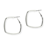 105409, GEOMETRIC SQUARE HOOP METAL EARRING