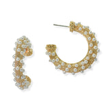 105417, PEARL STUDDED ROUND HOOP EARRING
