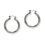 105423, 30MM, GOLD DIPPED, CUT TEXTURED ACCENT ALUMINUM ROUND HOOP EARRING