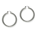 105424, 50MM, GOLD DIPPED, BRUSHED TEXTURE ALUMINUM ROUND HOOP EARRING