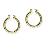 105427, 30MM, GOLD DIPPED, SIMPLE ALUMINUM ROUND HOOP EARRING