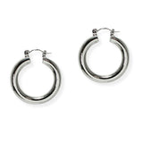 105427, 30MM, GOLD DIPPED, SIMPLE ALUMINUM ROUND HOOP EARRING