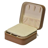 105438, WESTERN THEMED FLOWER ACCENT FAUX LEATHER SQUARE JEWELRY BOX