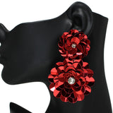 105444, SEQUIN FLOWER DANGLE EARRING