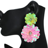 105444, SEQUIN FLOWER DANGLE EARRING