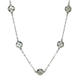 105451, MOTHER OF PEARL CLOVER ACCENT STATION NECKLACE