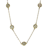 105451, MOTHER OF PEARL CLOVER ACCENT STATION NECKLACE