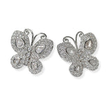 105457, BUTTERFLY CUBIC ZIRCONIA STUD EARRING