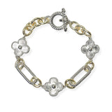 105460, CLOVER ACCENT DESIGNER INSPIRED TOGGLE BRACELET