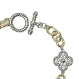 105460, CLOVER ACCENT DESIGNER INSPIRED TOGGLE BRACELET