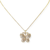 105466, BUTTERFLY CUBIC ZIRCONIA PENDANT NECKLACE