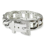 105489, BELT BUCKLE WITH CRYSTAL RHINESTONE ACCENT BANGLE BRACELET