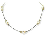 105491, 14K GOLD PLATED, PEARL ACCENT DESIGNER INSPIRED NECKLACE