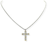 105496, CROSS CUBIC ZIRCONIA ACCENT DESIGNER INSPIRED PENDANT NECKLACE