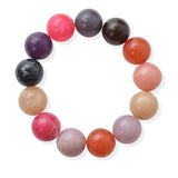 105499, RESIN ACRYLIC BALL BEADED STRETCH BRACELET