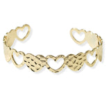 105511, HAMMERED HEART METAL CUFF BRACELET