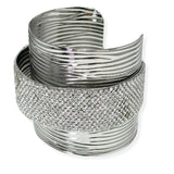 105523, CRYSTAL RHINESTONE ACCENT METAL CUFF BRACELET