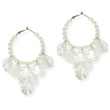 105535, FLOWER PETALS CHARMED ROUND HOOP EARRING