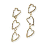 105537, PAVE CUTOUT HEART DROP DANGLE EARRING