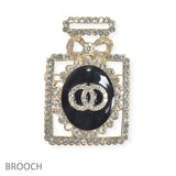 105550, DOUBLE RING ACCENT PERFUME BOTTLE CRYSTAL RHINESTONE PIN BROOCH