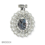 105555, PERFUME BOTTLE PEARL WITH CRYSTAL RHINESTONE PIN BROOCH