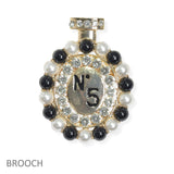 105555, PERFUME BOTTLE PEARL WITH CRYSTAL RHINESTONE PIN BROOCH