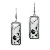 105557, RECTANGLE SEMI PRECIOUS STONE DANGLE EARRING