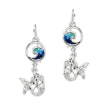 105565, MERMAID WITH OCEAN WAVE DANGLE EARRING