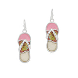 105566, FLIP FLOP ABSTRACT GLASS DANGLE EARRING