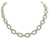105592, 14K GOLD PLATED, TEXTURED OVAL ACCENT DESIGNER INSPIRED NECKLACE