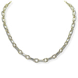 105594, 14K GOLD PLATED, TEXTURED CHAIN DESIGNER INSPIRED NECKLACE