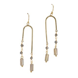 105621, ARCH CRYSTAL BEADED ACCENT DANGLE EARRING