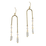 105621, ARCH CRYSTAL BEADED ACCENT DANGLE EARRING